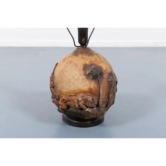 Vintage Danish Ceramic Relief Table Lamp, 1960s For Sale - Image 4 of 7