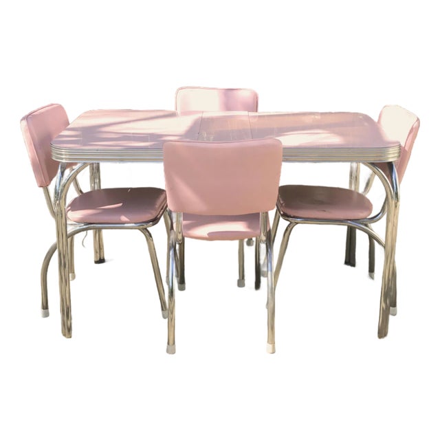 1950s Pink Dinette Set of 5 For Sale