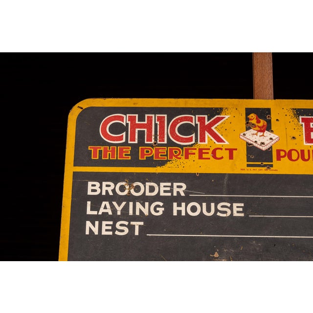 c. 1940s; Chick Bed Company - Cedar Rapids, IA Double-sided painted masonite advertising sign with integrated chalkboard...