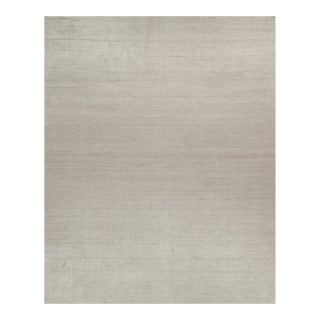 2010s Rug & Kilim’s Plain Modern Rug in Solid Silver-Gray Tone-on-Tone - 12x15 For Sale