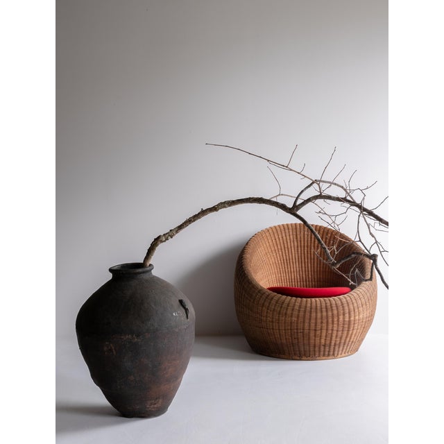 Japanese Antique Wabi-Sabi Edo Pottery Vase 18th Century / Tsubo For Sale - Image 4 of 15