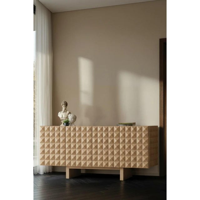 Wood Teatro Spike Design Luxury Wood Architectural Sideboard For Sale - Image 7 of 11
