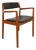 Vintage Scandinavian Armchair in Teak and Black Skai by Niels Otto Møller, 1960s For Sale