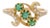 Vintage Gold Emerald and Diamond Ring 1960, Size 7 For Sale