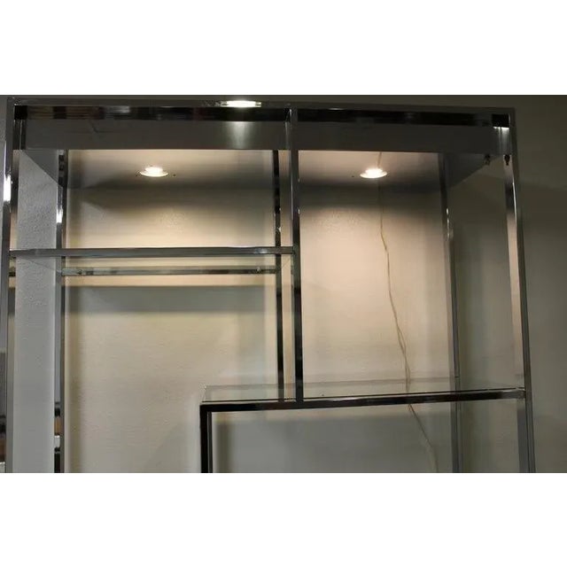 1980s 1980s Design Institute of America (Dia) Chrome Plated Steel Etagere For Sale - Image 5 of 9