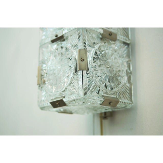 Mid-Century Modern Mid-Century Pressed Glass Sconce, 1960s For Sale - Image 3 of 8