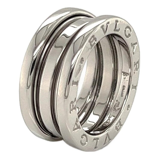 Mid 20th Century Bvlgari B.zero1 Three-Band Ring in 18k White Gold Size EU 49 US 4.5 For Sale
