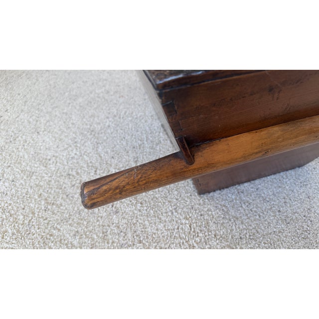 Chinese Antique Oriental Rice Measure With Handles, Wood Handmade C 1880 For Sale - Image 3 of 13