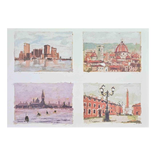 Franco Marzilli, Italian Landscapes, 1980s, Lithograph For Sale