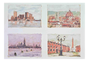 Franco Marzilli, Italian Landscapes, 1980s, Lithograph
