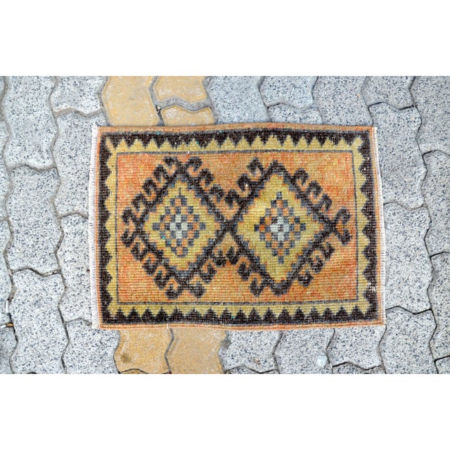Vintage Mid Century Geometric Rug For Sale - Image 6 of 6