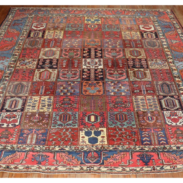 Early 20th Century Zabihi Collection Persian Bakhtiari Garden Box Rug - 10'8" x 13'6" For Sale In New York - Image 6 of 12