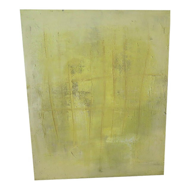 Mid-Century Style Pallet Knife "Beatnik Style Art Signed on the Back "Winter Sun" by Clemente For Sale