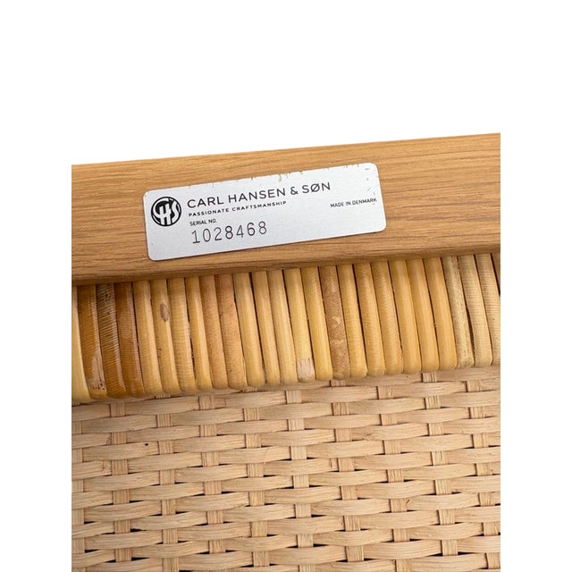 Wood Set of Colonial Chair OW149 and Ottoman by Ole Wanscher for Carl Hansen and Son, 2010s For Sale - Image 7 of 8