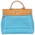 Bleu Azteque Toile Vache Hunter Herbag Zip 31 PM PHW For Sale - Image 4 of 9
