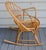 Mid 20th Century Vintage Small Adult Rattan Bamboo Fan Back Rocking Rocker Chair 1960's For Sale - Image 5 of 6