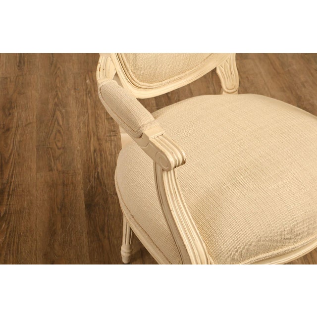Early 21st Century Century Furniture Set Of 8 Louis XVI Style Painted Dining Chairs For Sale - Image 5 of 18