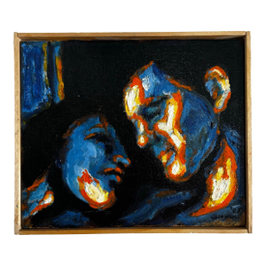 Original Abstract Impressionist Oil Painting Entitled ‘Young Lovers’ by John Gwinn