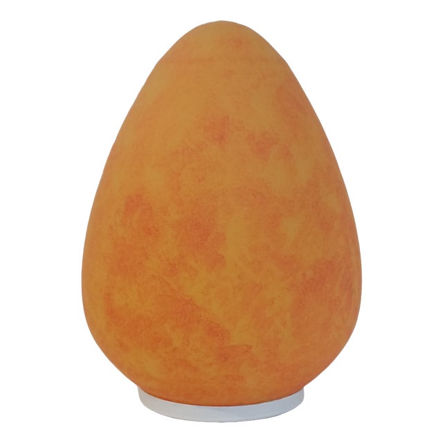 Vintage Egg Table Lamp in Opaline Glass, 1970s For Sale