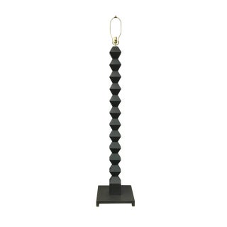 Late 20th Century Elegant Modern Wood Floor Lamp For Sale