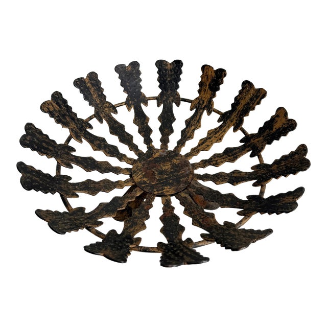 1970's Spanish Revival Footed Wrought Iron Bowl For Sale