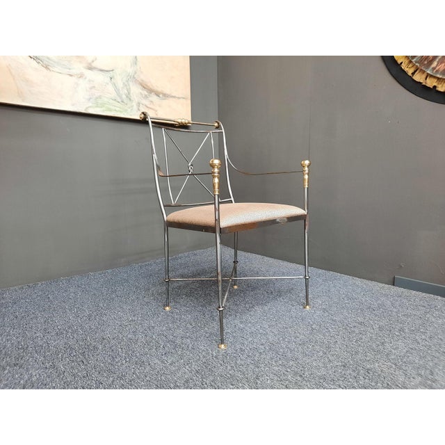 Regency Wrought Iron Armchair by Alberto Orlandi, Italy, 1970s For Sale - Image 13 of 18