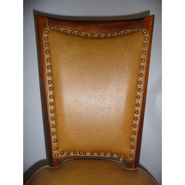 Brown Vintage French Art Deco Dining Chairs, 1930s, Set of 10 For Sale - Image 8 of 14