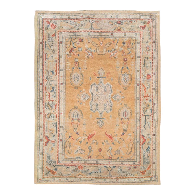 Galerie Shabab Collection Early 20th Century Turkish Oushak Room Size Carpet For Sale