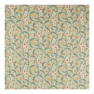 Morris & Co. Wild Tulip & Vine Fabric in Beayleaf/Ochre For Sale