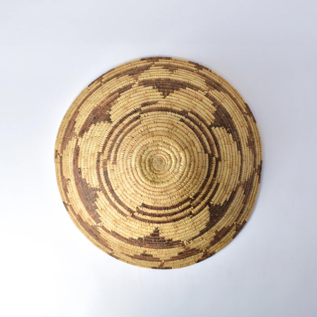 Tan Early 20th Century Coiled Basket Botswana 19 Inch For Sale - Image 8 of 9