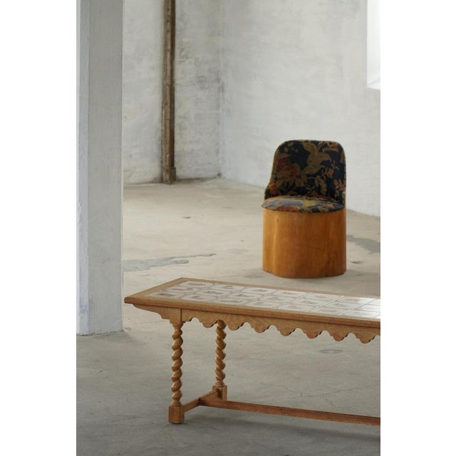 Mid-Century Modern Danish Oak Coffee Table with Ceramic Tile Top, 1950s For Sale - Image 15 of 18