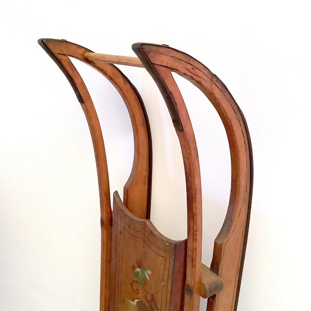 Antique Sled With Hand Painted Dog For Sale - Image 6 of 8