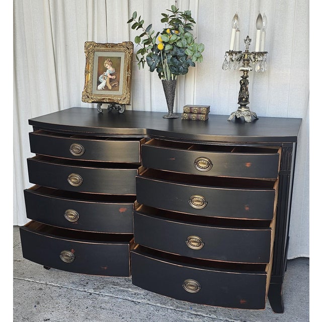 Vintage Black Dresser, Drexel, 1950's For Sale - Image 10 of 16