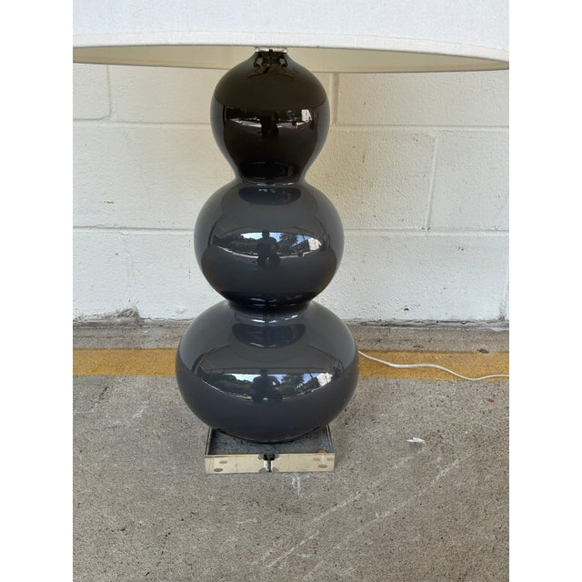 Contemporary Triple Gourd Lamp on Acrylic Base. For Sale - Image 3 of 8