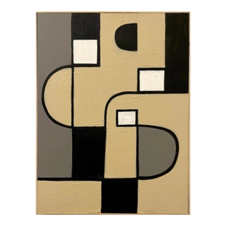 Original Contemporary Abstract Geometric Framed Painting For Sale