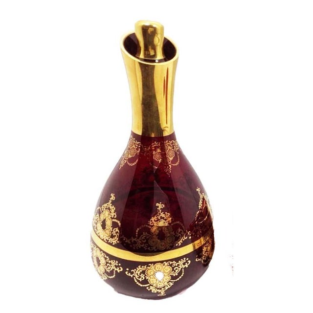 Murano Venetian Glass Wine Decanter Set Signed Murano O'Brian - 7 PCS For Sale - Image 4 of 6
