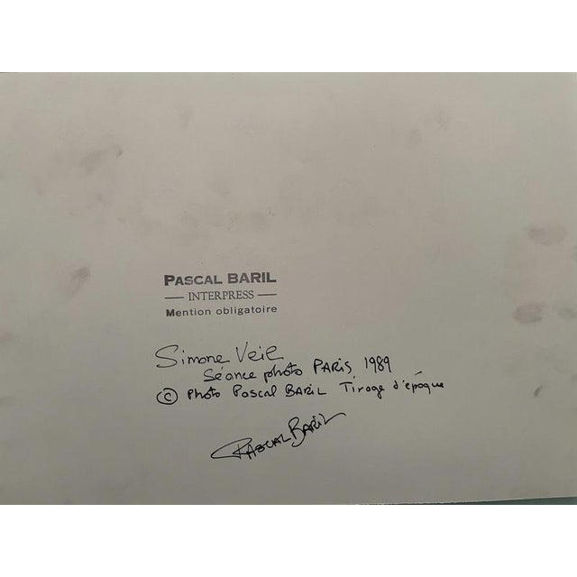 Modern Pascal Baril, Simone Veil, 1989, Silver Print For Sale - Image 3 of 4