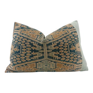 Authentic One of a Kind Vintage Chinese Ikat Embroidered Pillow Cover For Sale