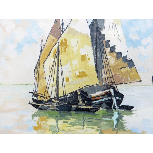 Printmaking Materials Hans Figura Large Boats Aquatint Print For Sale - Image 7 of 11
