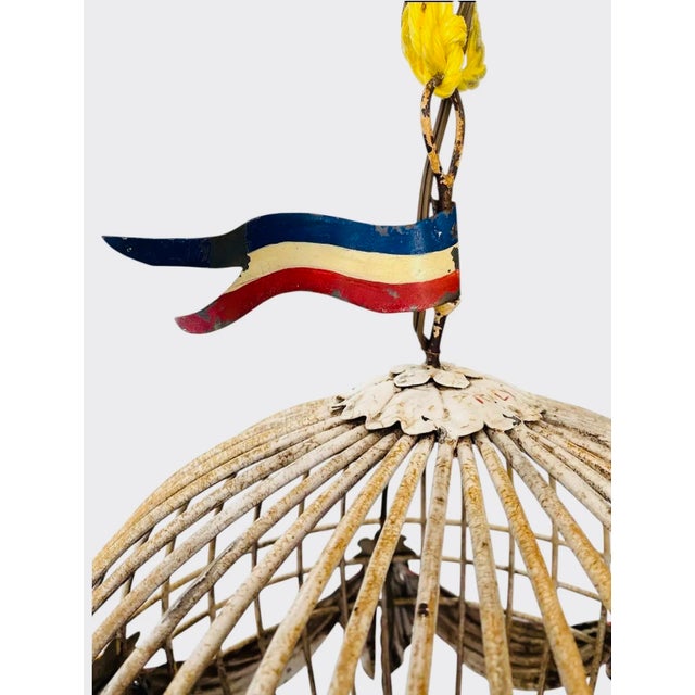 A Flight of Fancy: MidCentury French Tole Hot Air Balloon Chandelier For Sale - Image 10 of 11
