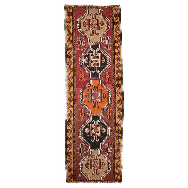 Textile Vintage Kars Kilim Rug For Sale - Image 7 of 7