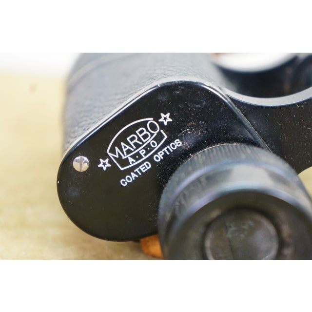 Vintage Marbo Hoya Binoculars 7x35 Field 6.5 No 10548 Coated Optics Leather Case For Sale - Image 10 of 15