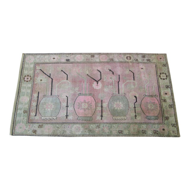 Early 20th Century Antique Khotan Samarkand Rug For Sale