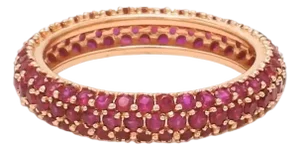 Natural 1.95 cts ruby band ring in 14k gold