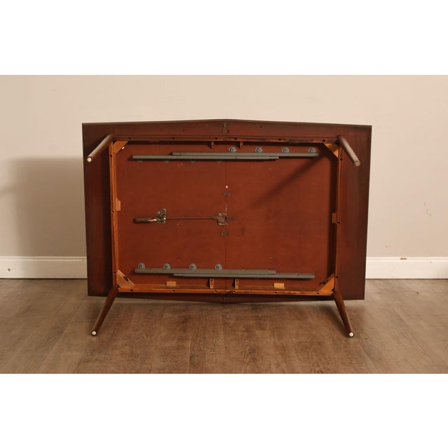 Mid Century Modern Walnut Expandable Dining Table For Sale - Image 18 of 18