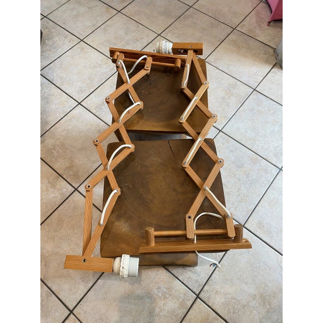 Articulated Accordion Wall Lights in Pine Wood from Translandia, Denmark, 1960, Set of 2 For Sale - Image 13 of 16