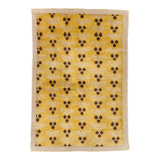 Galerie Shabab Collection Mid-20th Century Turkish Anatolian Deco Throw Rug For Sale