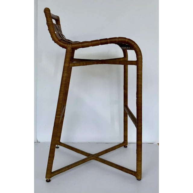 Baker / McGuire Organic Modern Raw Hide Crin Bar Stools Pair Chairish