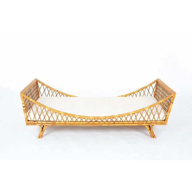 1950s Vintage Daybed in Rattan, 1950 For Sale - Image 5 of 12