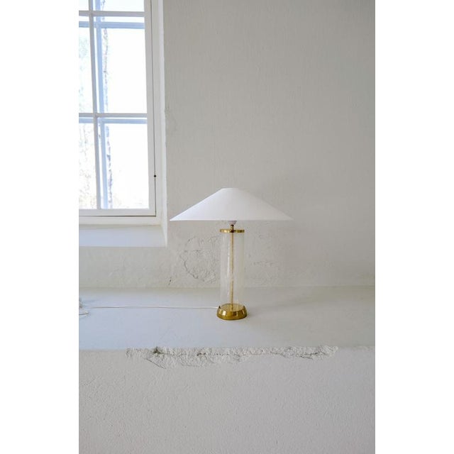 Mid-Century Modern Glass and Brass Table Lamp B-019 from Bergboms, Sweden, 1960s For Sale - Image 6 of 12